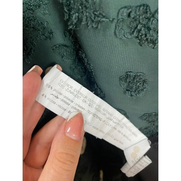 Zara Emerald Green Sheer Textured Polka Dot Dress Medium Limited Edition - Picture 13 of 16